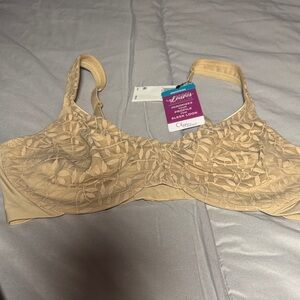 Olga Beige Lace Full Coverage Bra 42D